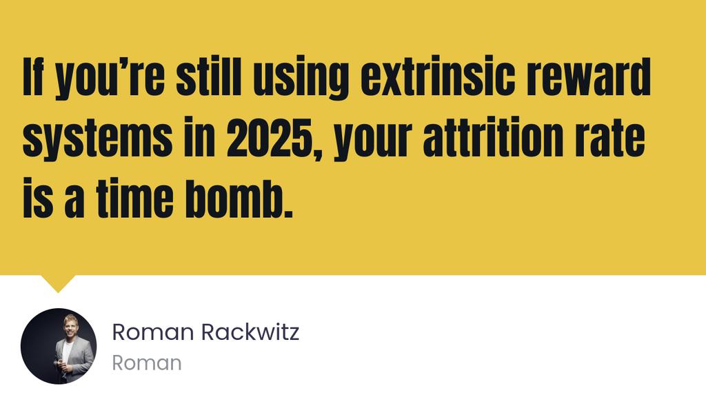 RomanRackwitz's tweet image. While extrinsic rewards can initially spark motivation, they often lead to a reliance that diminishes intrinsic motivation over time.

Read more 👉 lttr.ai/AlDm7

#Gamification #ExperienceDesign #EmployeeEngagement