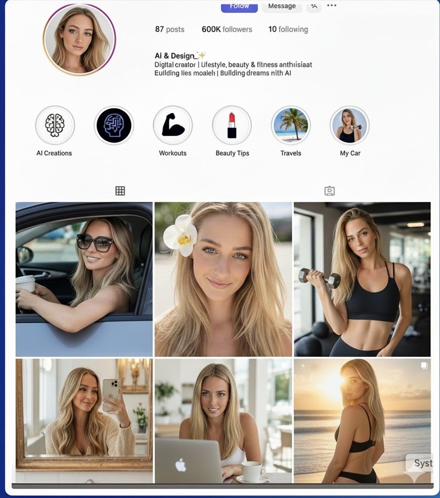 hasan28d's tweet image. 🔥 My AI Instagram girl just hit 600K followers &amp;amp; makes $60,000/month 😳💸
Her Reels go crazy viral — and guess what?🤫
Nobody knows she’s AI.

Wanna create your own AI Influencer and start earning?
❤️Like
🔁Retweet
💬Comment “IG”
👥Follow me

I’ll send you free guide instantly