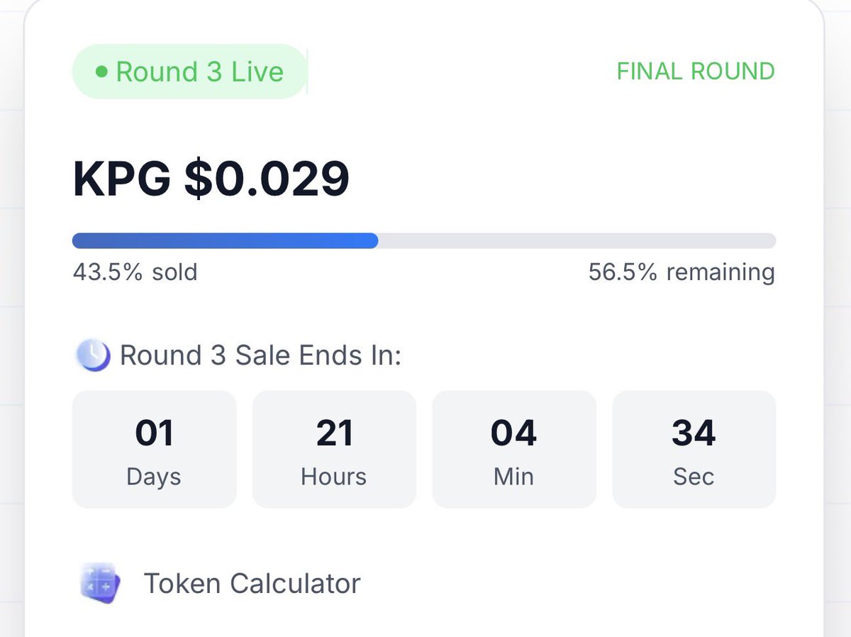 ⏳ Less than 48 hours left before the Mandala Chain public sale for our native token $KPG closes and wow, it’s moving fast!

If you’ve been watching from the sidelines, this is pretty much the last window to be part of what we’re building before things shift into the next phase.