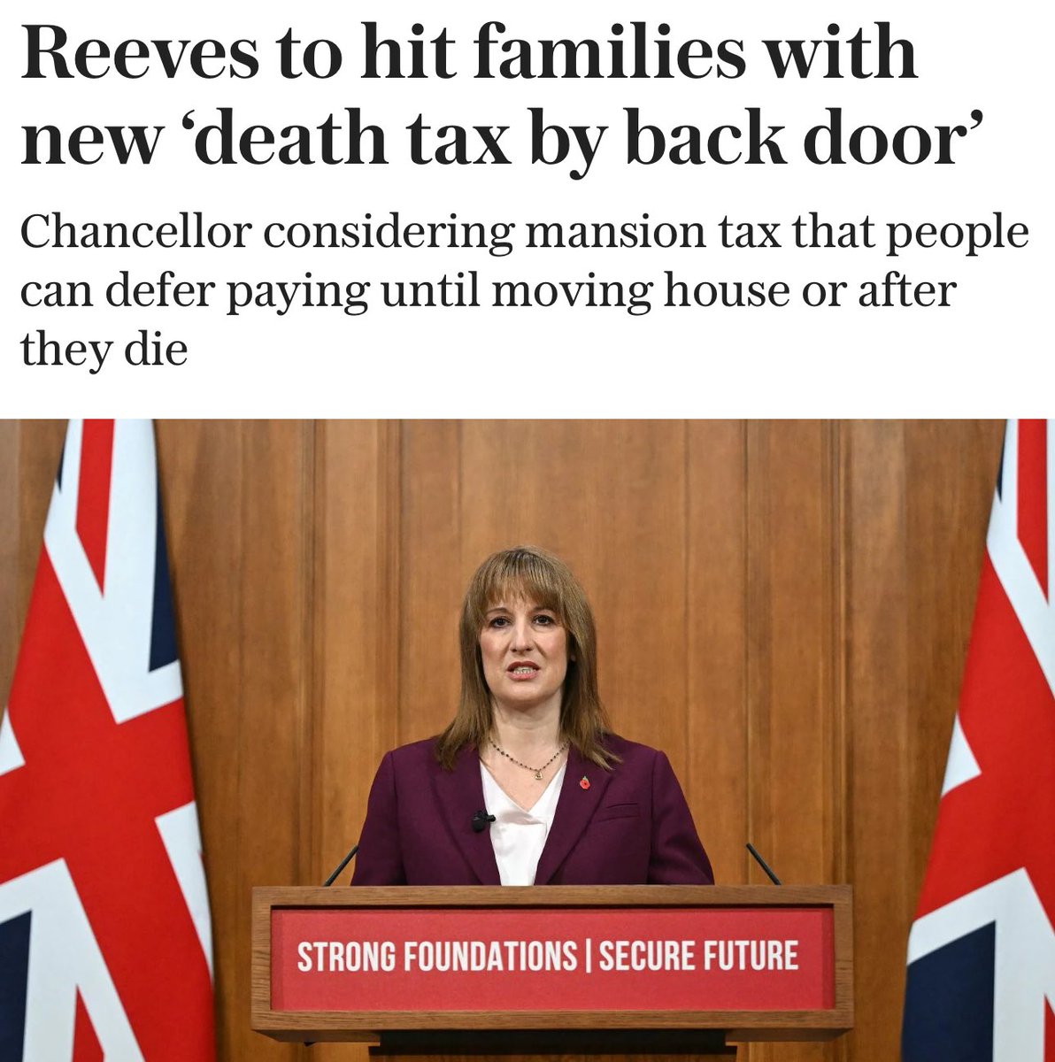 This ‘mansion tax’ doesn’t really make any sense, presumably it wouldn’t raise very much revenue in the short-term? 

It’s also extremely immoral. No wonder so many successful people have already left the UK.