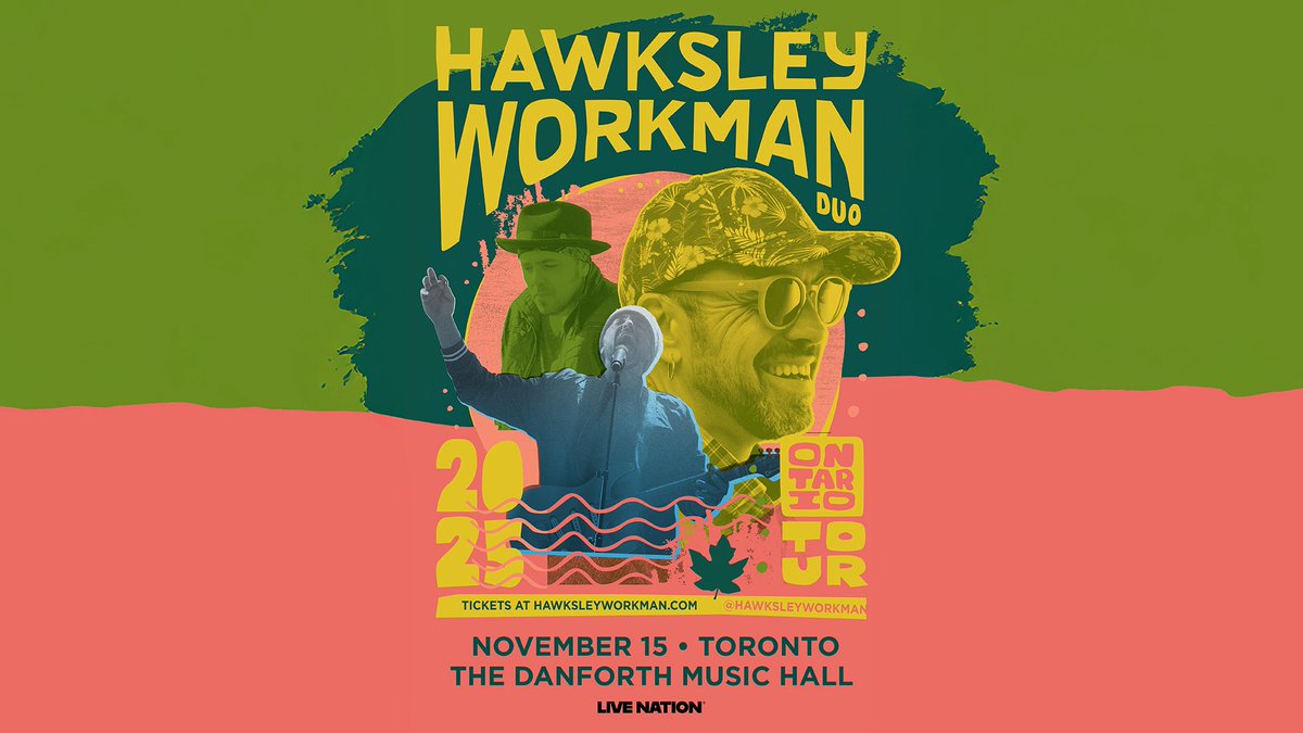 TheDanforthMH's tweet image. TONIGHT: Hawksley Workman takes the stage at Danforth Music Hall with his electric energy and unforgettable storytelling 🎤🔥
Set times below:
6:30PM - Doors
7:30 PM - Hawksley Workman
*all set times are subject to change.
🎟️: thedanforth.com