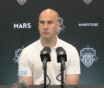 NWSLCentel's tweet image. Washington Spirit coach Adrián González on his decision to sub Trinity Rodman—listed as “Questionable” going into important semifinal—late into the game:

“She threatened to kill someone in front of me to change the trajectory of my life forever if I didn’t.”