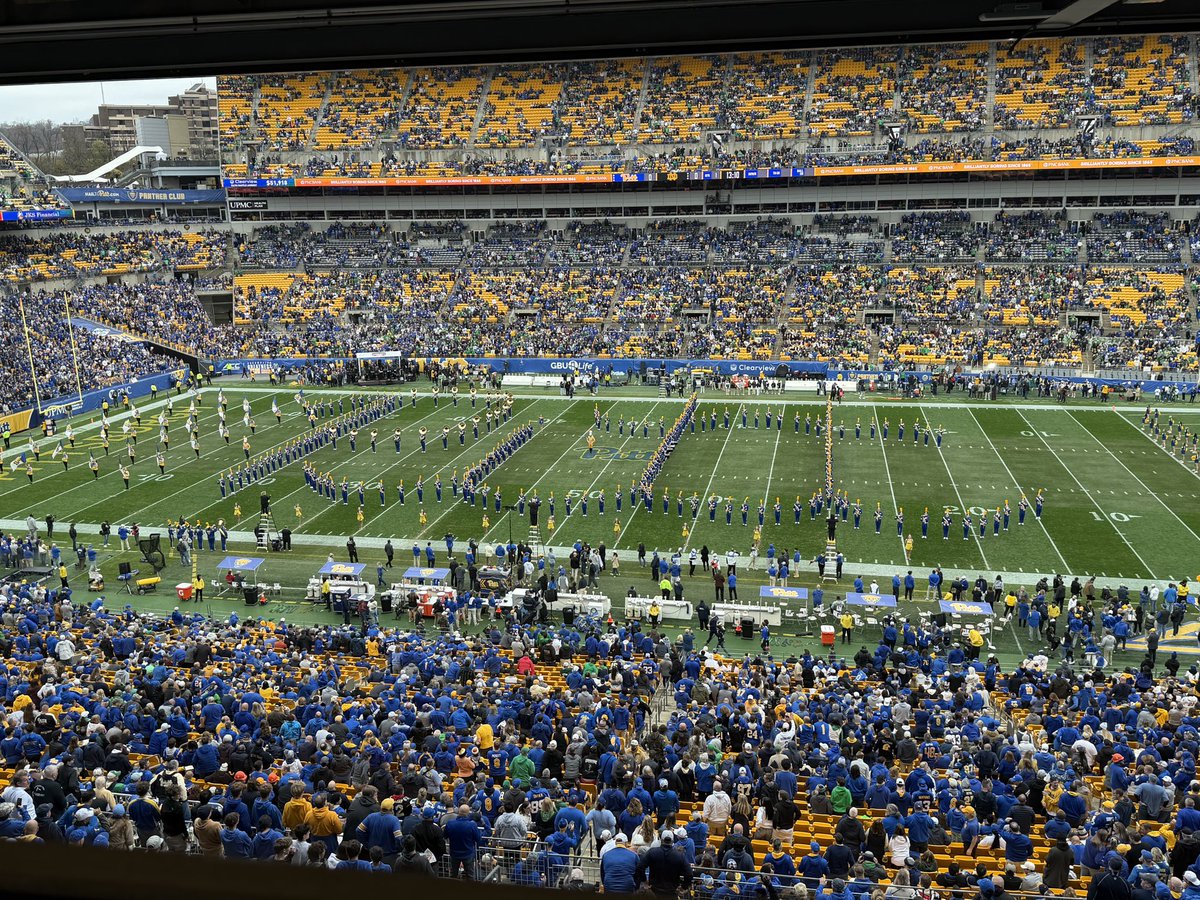 mgswift7's tweet image. Cool shot I got of the band making the Pitt letters @TribLIVE