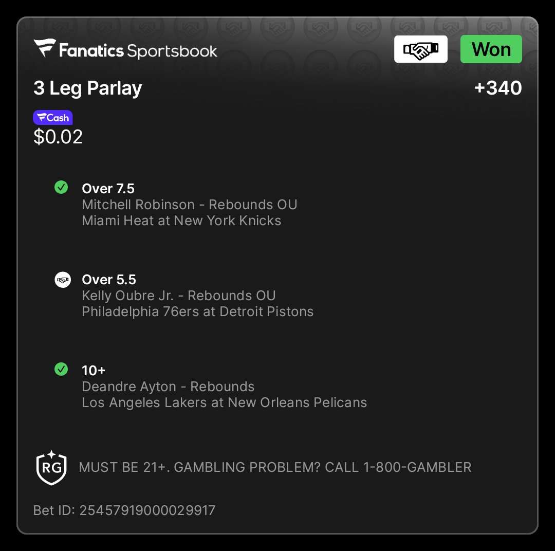 Fair Play activated! Thanks <a href="/FanaticsBook/">Fanatics Sportsbook</a> !!
fanatics.onelink.me/5kut/w6sxvqae