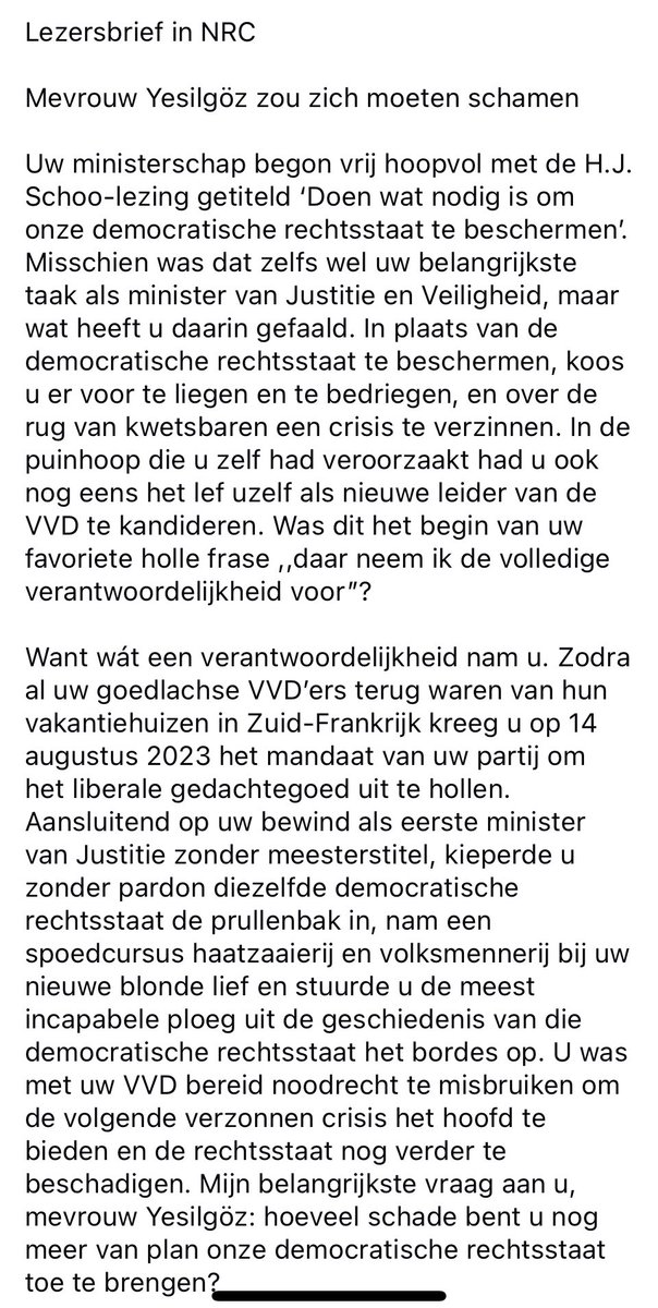 Elonsbride's tweet photo. Briljante lezersbrief in NRC: https://t.co/lzJKNmtB55