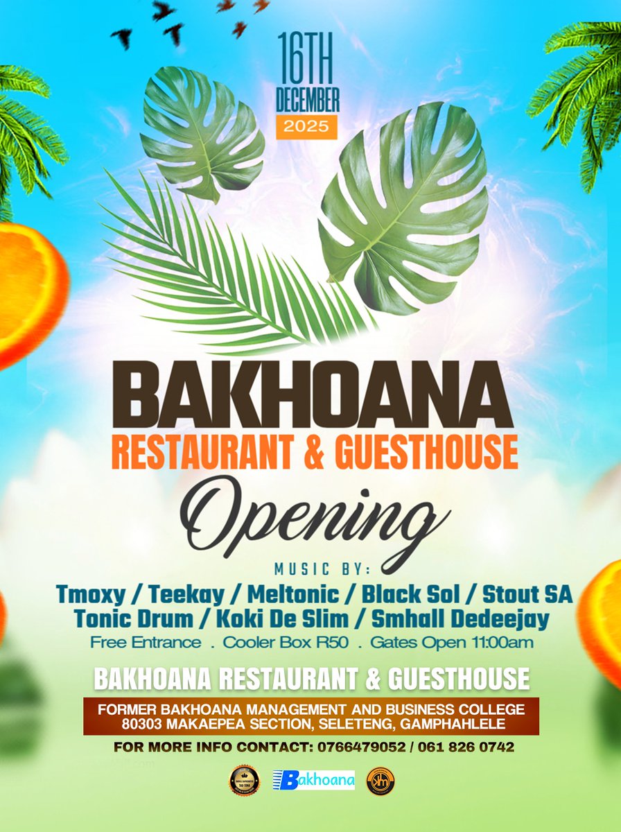 smhalldedeejay's tweet photo. 16 &amp; 19 December At Bakhoana Restaurant And Guesthouse (Seleteng Makaepea Section) 📍 https://t.co/HdaKPqxxkd