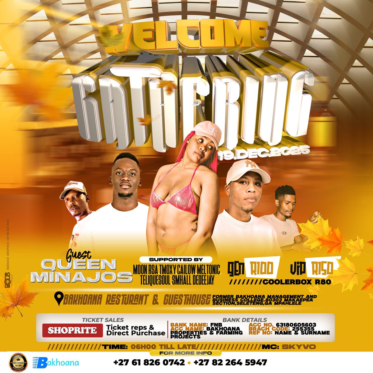 smhalldedeejay's tweet photo. 16 &amp; 19 December At Bakhoana Restaurant And Guesthouse (Seleteng Makaepea Section) 📍 https://t.co/HdaKPqxxkd