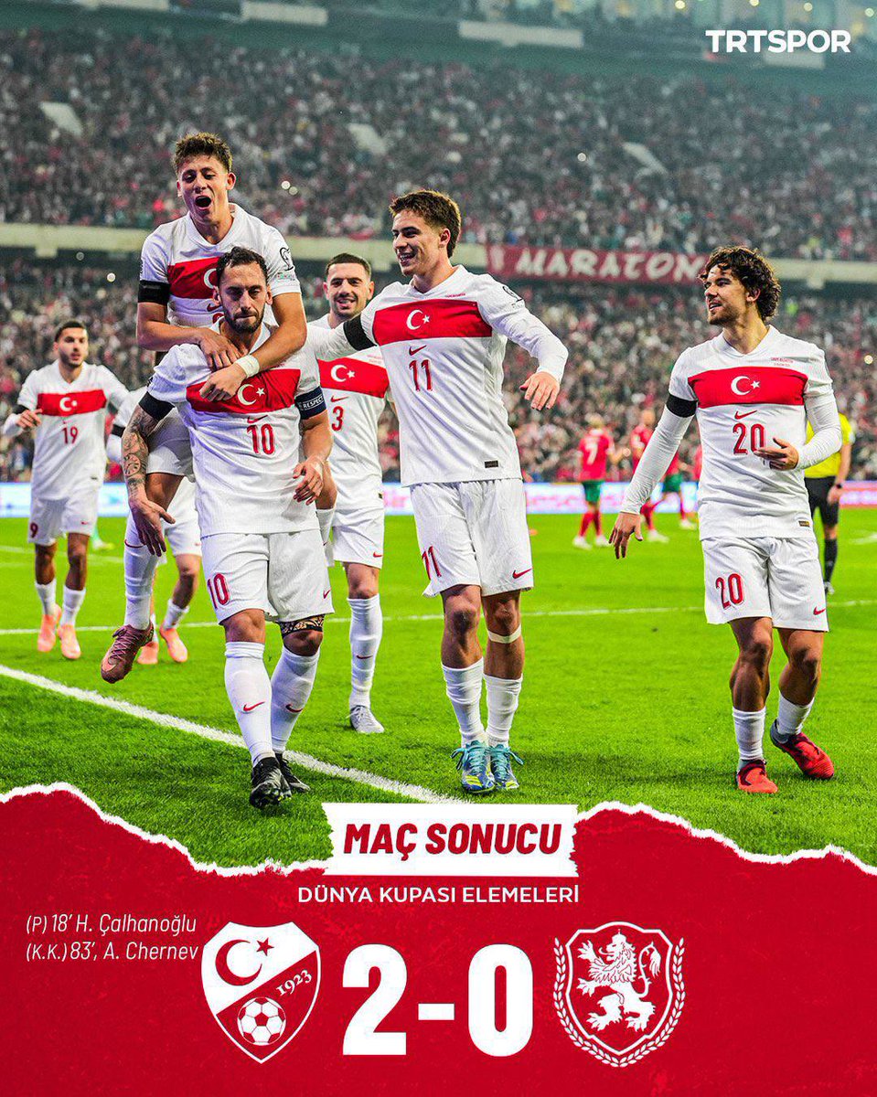Tebrikler #BizimÇocuklar 👏👏👏

2026 #FIFA Dünya Kupası elemelerinde Bulgaristan’ı 2-0 mağlup eden  A Millî Takımımızı gönülden tebrik ediyorum. 🇹🇷🇹🇷

Şimdi rotamız Dünya Kupası Finali. 🇹🇷

<a href="/MilliTakimlar/">Türkiye #BizimÇocuklar 🇹🇷</a>

#TURBUL #FIFAWorldCup