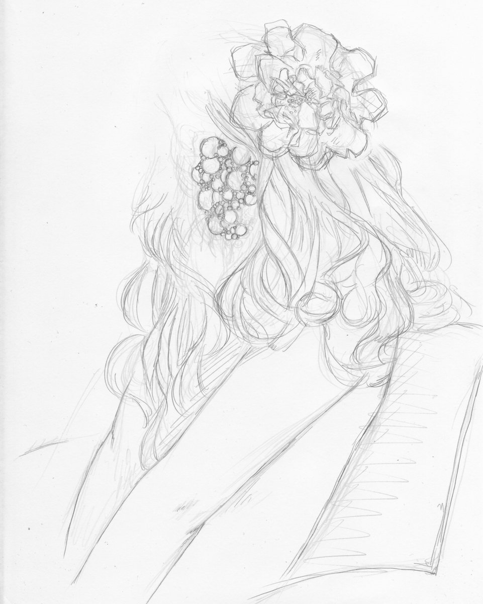 昔描いた下絵φ(.. )　#イラスト #illustration