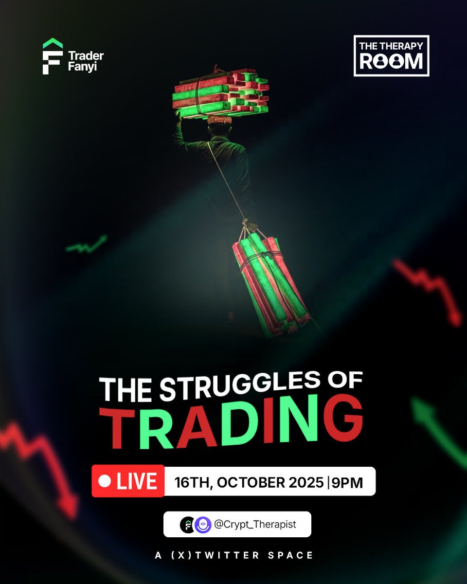 It’s fine if no one wants to talk about it, you know I will

x.com/i/spaces/1ZkKz…

Join me as we discuss the struggles often faced by traders and the best possible ways to navigate them

Will you be present?