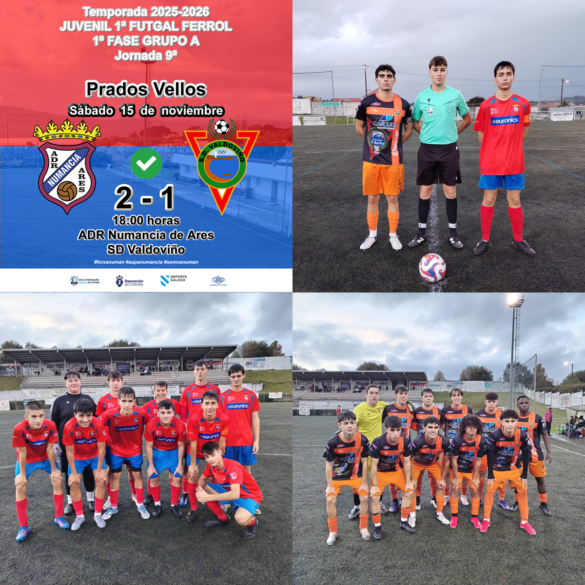 #Juveniles. ADR Numancia de Ares, 2 - SD Valdoviño, 1