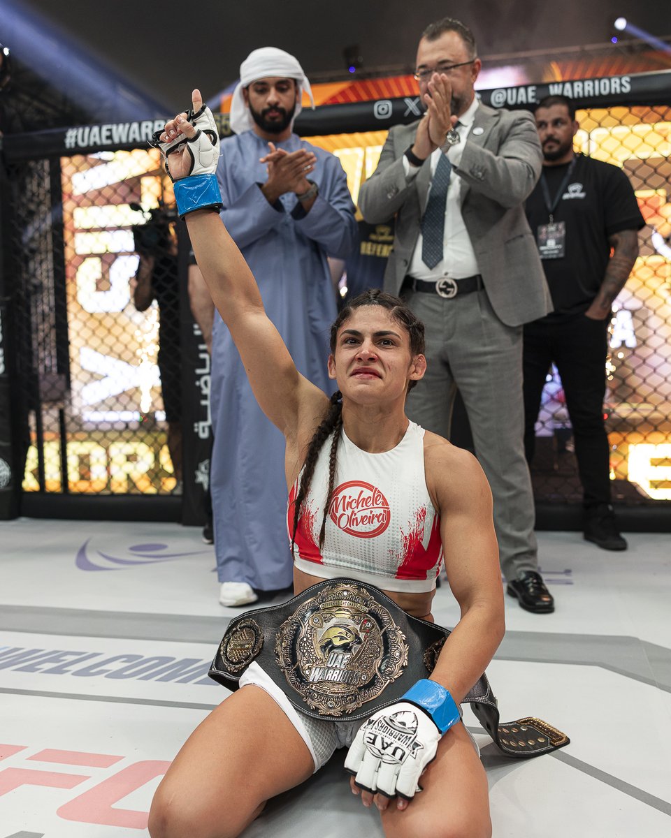 🥳 AND NEW UAE WARRIORS STRAWWEIGHT CHAMPION: MICHELE OLIVEIRA! What a night! 👏🏆
#UAEWarriors #UAEW65 #inAlAin