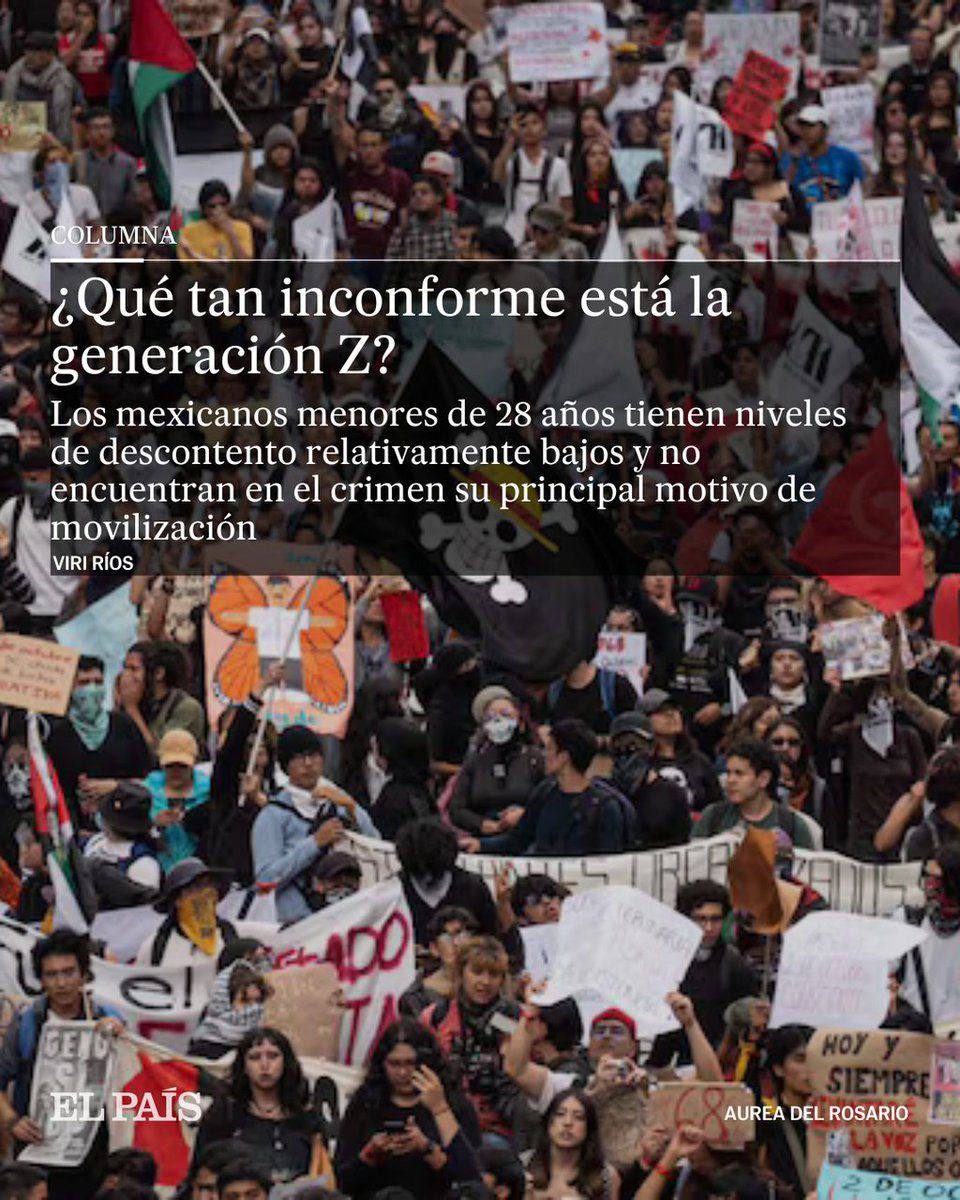 🇲🇽 💬 #Columna | ¿Qué tan inconforme está la generación Z?

Los mexicanos menores de 28 años tienen niveles de descontento relativamente bajos y no encuentran en el crimen su principal motivo de movilización

🖋️ <a href="/Viri_Rios/">Viri Ríos</a>
🔗 tinyurl.com/mr6hcjsr