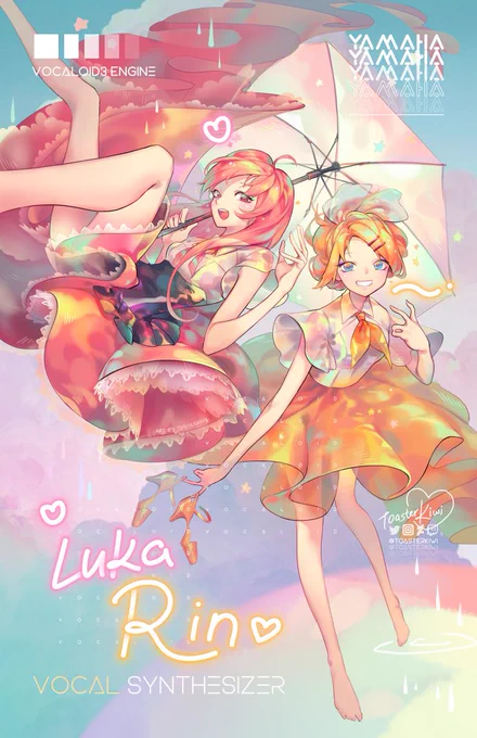 I drew fan art for my favorite vocaloid song, Drop Pop Candy #megurineluka #kagaminerin