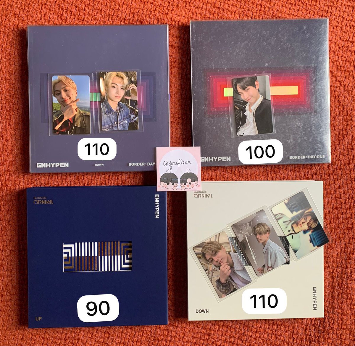 jenofleur's tweet image. VENDO/VENDA 

ÁLBUNS ENHYPEN BORDER DAY ONE E CARNIVAL 

* Valores na imagem + Frete módico pelos correios 
* ⁠Todos em perfeito estado, o que contém avarias significativas está sinalizado 
* Envio a combinar -Se for de SP posso entregar em mãos no metrô! 
* Feedbacks @jenofleur