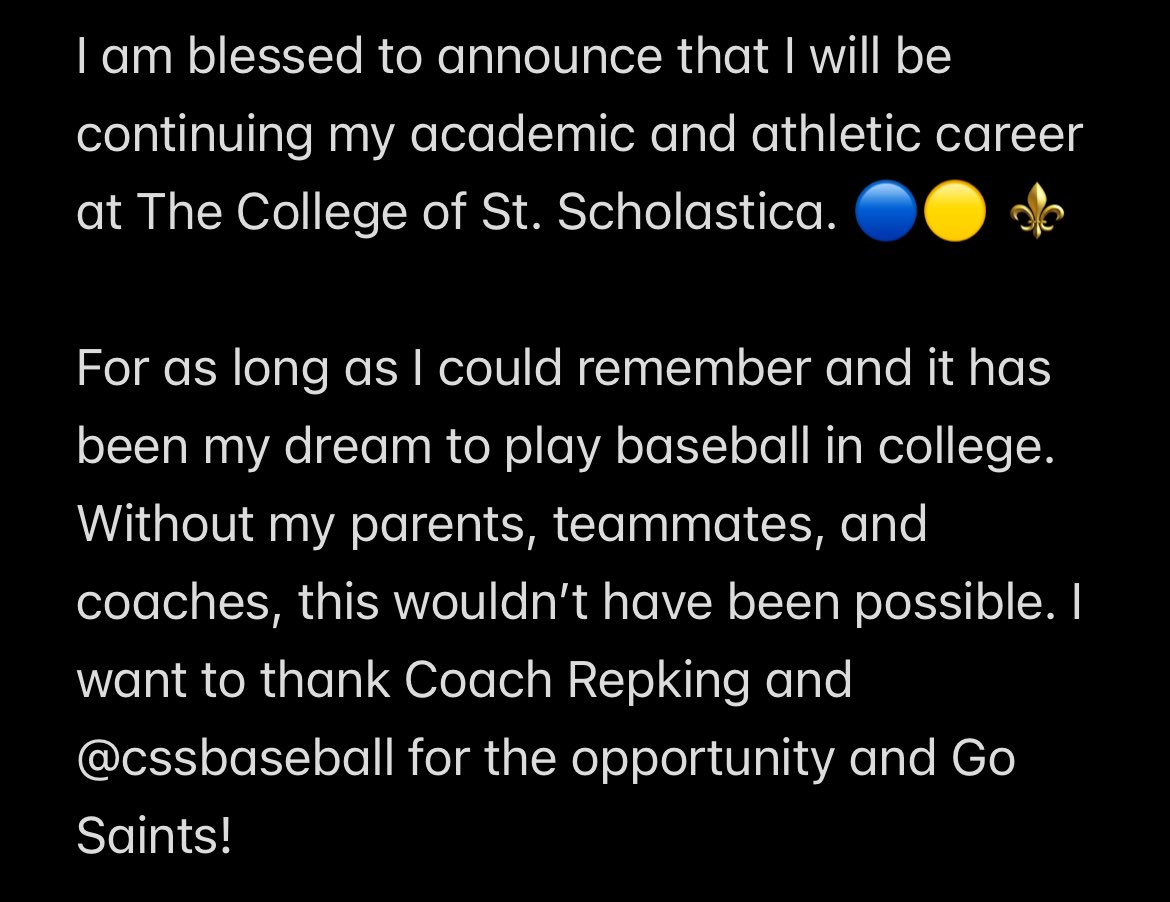 Committed!🔵🟡 
<a href="/cssbaseball/">Saints Baseball</a> <a href="/CoachRepking/">Brooks Repking</a> <a href="/PrepBaseballWI/">Prep Baseball Wisconsin</a>