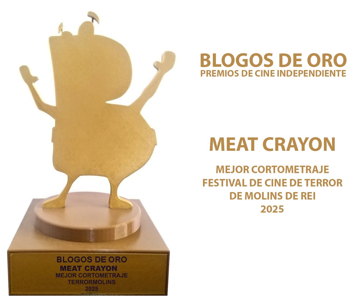BlogosDeOro's tweet photo. El Premio de la Crítica de Oro al Mejor Cortometraje de @terrorMolins 2025 es para #MeatCrayon de Richard Rotter: https://t.co/67XiqpDf6E
¡¡Enhorabuena!! 👏👏👏👏
#BlogosDeOro #Terrormolins https://t.co/vDfthe9Ija