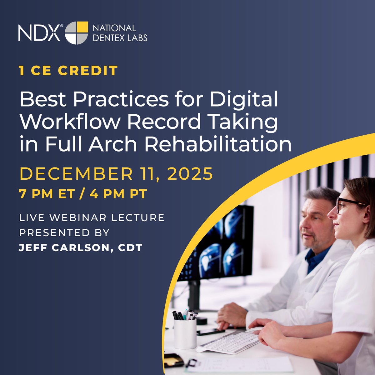 nSequence's tweet photo. Join Jeff Carlson, CDT, for a powerful live webinar:
Best Practices for Digital Workflow Record Taking in Full Arch Rehabilitation

💻 FREE Webinar | 🕓 7 PM ET - December 11th
🔗 Register Now: https://t.co/bbdltpE6Vt

#DentalCE #DigitalDentistry https://t.co/LiV8VMfM49