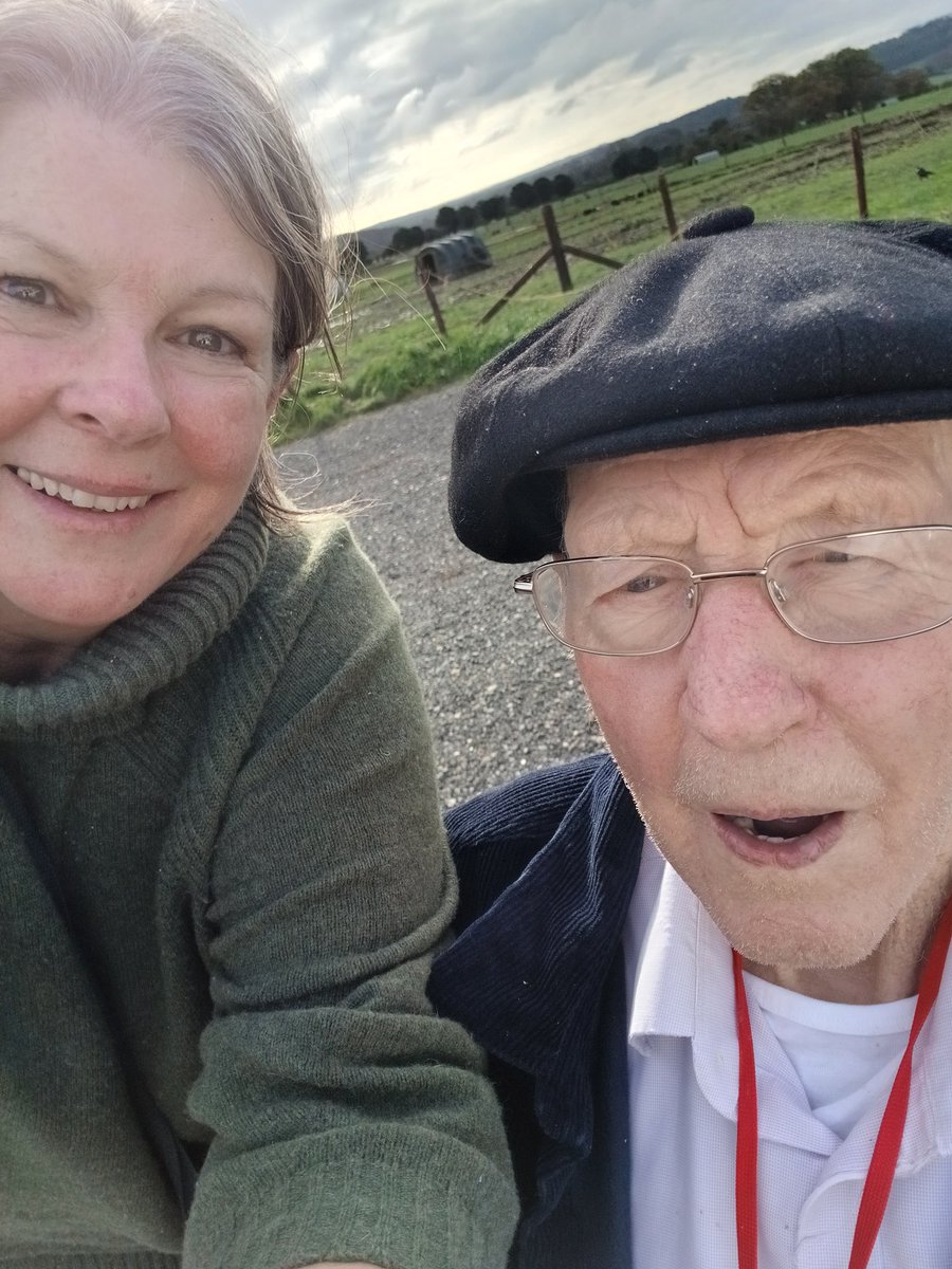 BernadetteEakin's tweet photo. Despite the six hour round trip today, I always love going to visit my Dad each week in his care home. The staff are the best. And the chef always makes a cake for family and friends who visit. #AddedBonus https://t.co/UaCvZ4rSMK