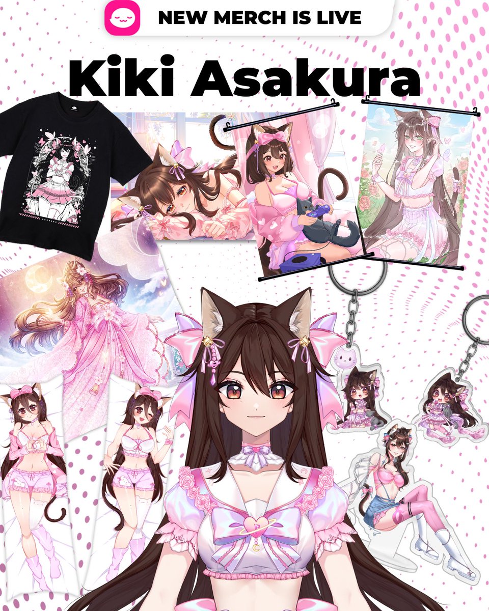 I'm so, so, SO excited to announce that I have my own new merchandise with <a href="/shopuwumarket/">UwU Market</a>! There's tons of merch, including the Daikamura Body Pillow that got funded back for my first subathon event! 

Get your Kiki Asakura merch now!

uwumarket.us/collections/ki…
