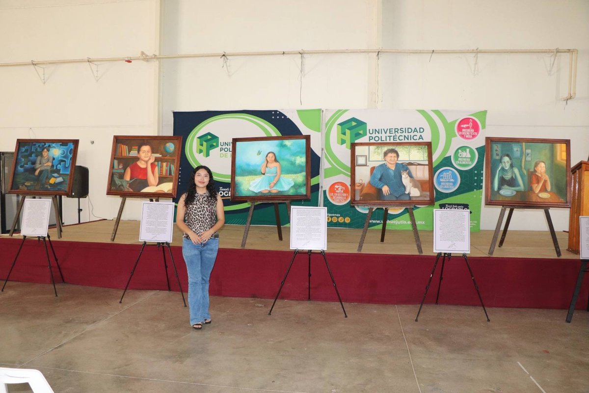 SEPHidalgo's tweet photo. 🎨 La estudiante Zoe Vega, de la @uphuejutla, presentó la exposición pictórica “Formas diferentes de vivir”, un proyecto respaldado por el PECDA Hidalgo que reúne obras dedicadas a sensibilizar sobre la inclusión, la empatía y la diversidad humana.

El rector José Eugenio Segura Marroquín destacó que este trabajo refleja el compromiso institucional por impulsar proyectos que fortalecen la formación integral de las y los estudiantes, en línea con la visión del secretario de Educación Pública, @natycastrejonv, de consolidar espacios de expresión y crecimiento personal.

#PrimeroLaEducación #NatyCastrejón