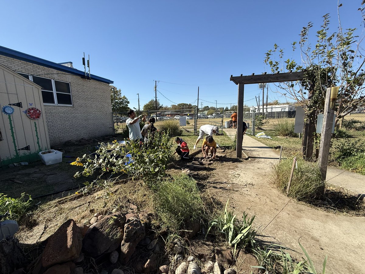 CREWatDISD's tweet image. Thank you to everyone who came out to help clean up our Wolfpack Grove! 🌳
Special thanks to @TacoCabana and our PTO for donating lunch!
And a huge shoutout to Ms. B for organizing such a wonderful event. What a great day for our Wolfpack community! 💚@Region1DISD @RubyGarzaDISD