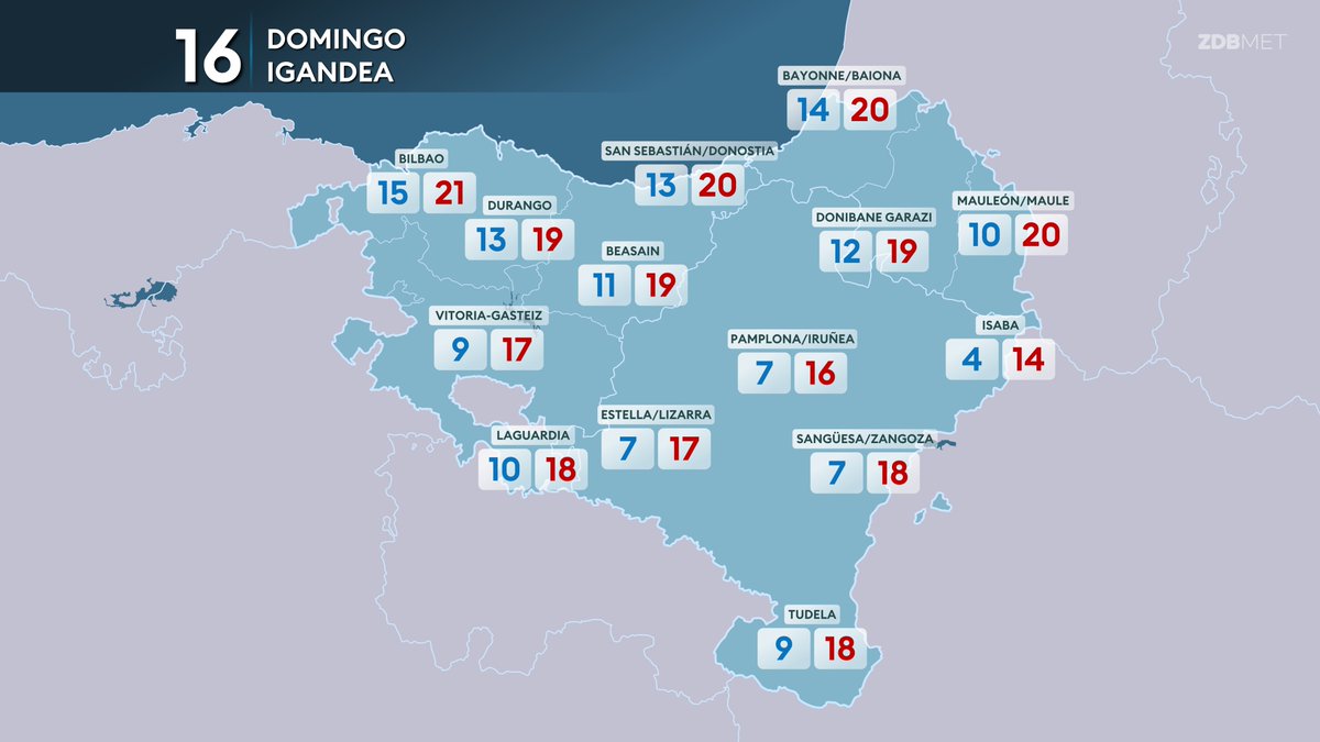 Mañana menos nubes que hoy en Euskal Herria, y la bajada térmica no se notará mucho aún.