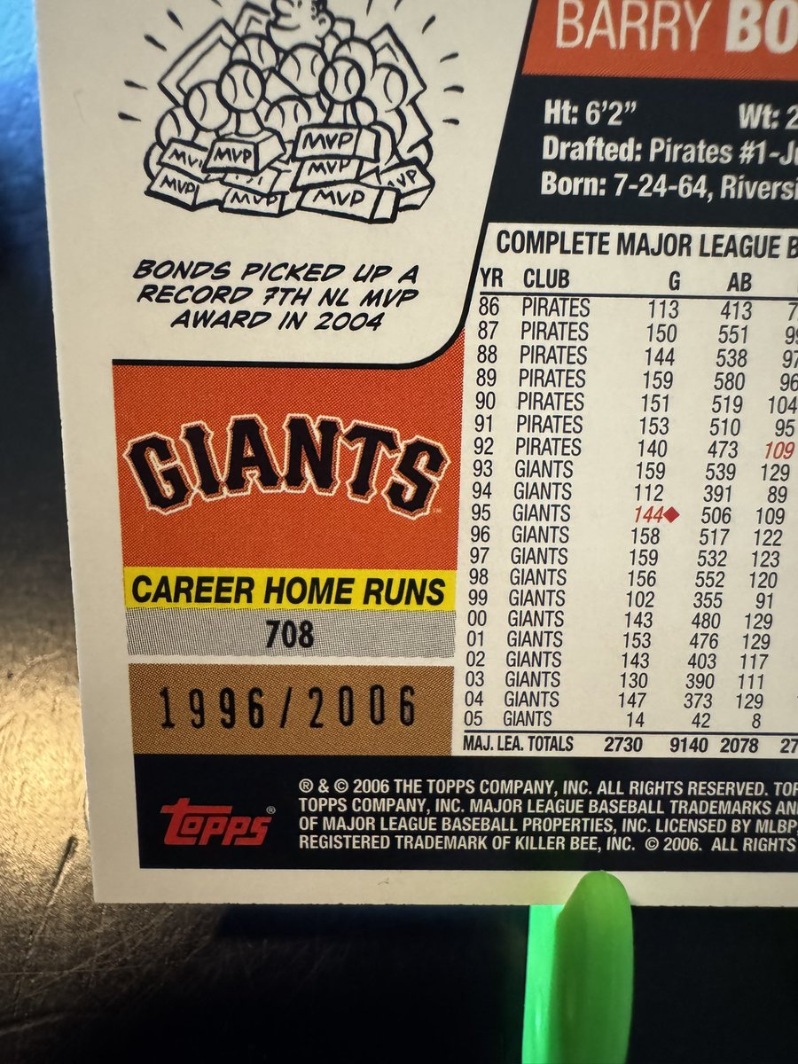 DanModerate's tweet image. Did anyone else hit up their LCS for Barry Bonds inserts this week???

😂👀

Thought the opening day numbered red was cool- 1996/2006