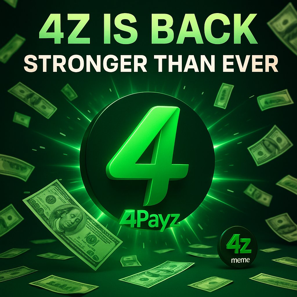 4Payz_com's tweet photo. 💚 $4Z — The Details Tell the Truth

Every strong ecosystem begins with a clean foundation.  
That’s exactly what we built.

No noise.  
No unnecessary hype.  
Just a solid, transparent relaunch focused on long-term scalability.

If you look closely at our latest visual, you’ll notice something important:  
Strength is always hidden in the details.  
And in this new phase, those details matter more than ever.

With the new contract deployed and the structure optimized,  
we’re moving toward a future where 4Payz and $4Z are not just “another project,”  
but a growing financial layer powered by real utility.

This is only the beginning of what’s coming next—  
but for now, consider this a quiet signal of bigger things forming beneath the surface.

🔗 New CA: 0x7efd2b41396d280fd82b2c6fdd07a35659854444  

🌍 Linktree (Docs / Whitepapers): https://t.co/FeGdaSajYx