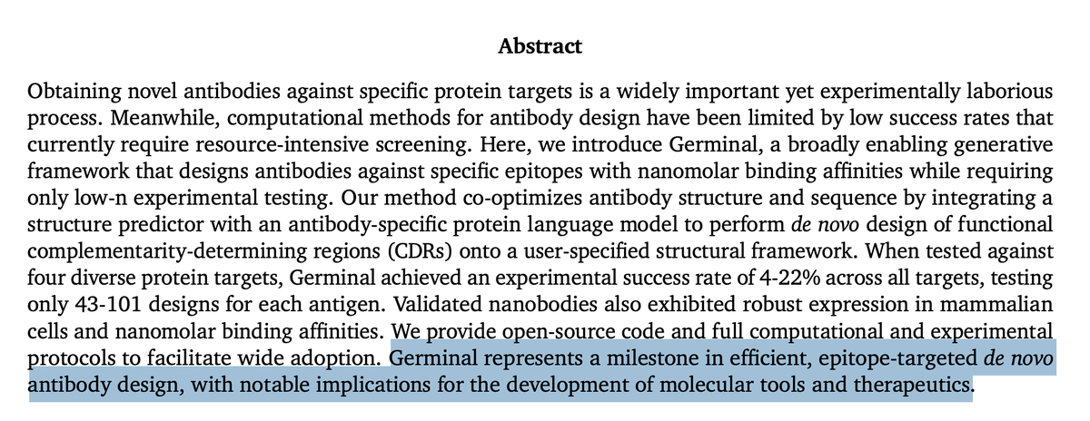 algobaker's tweet image. Never seen somebody describe their biorxiv preprint as a &apos;milestone&apos; in the abstract before. The line between marketing and scientific paper becomes blurrier by the day