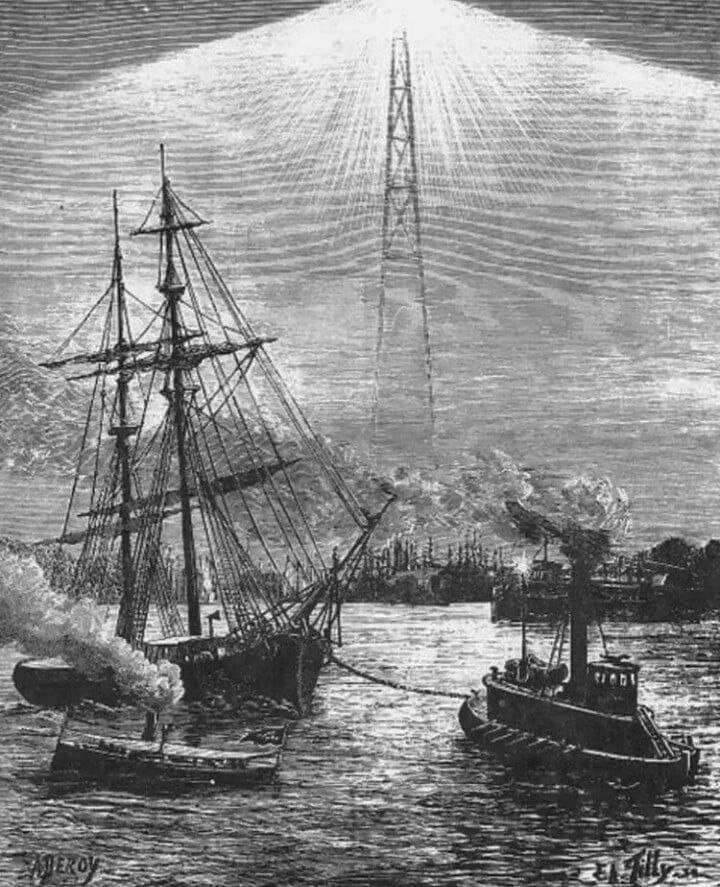 history_hacked's tweet photo. "The electric lighthouse at the 'Höllenthor' near New York."

Image from 1885 https://t.co/f22FjiYnfY