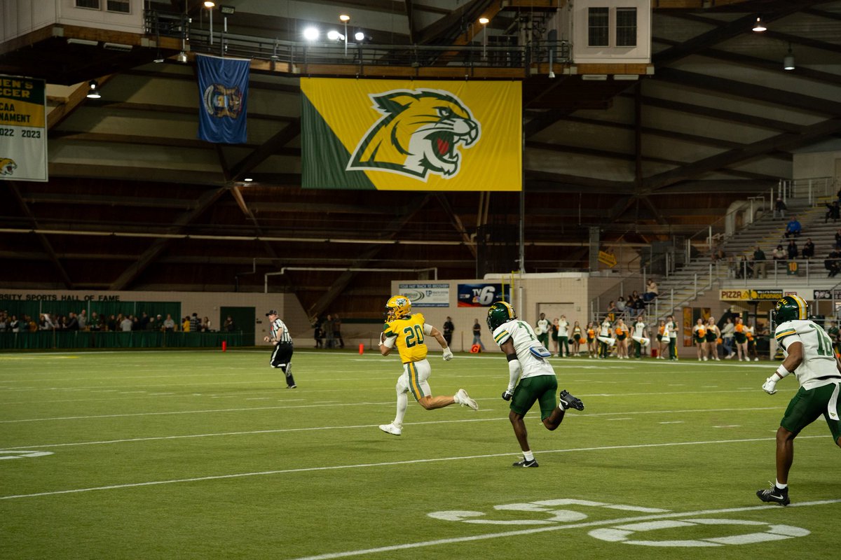NMU_Football's tweet photo. TD #3 FOR @noah_dobert20 

Rushing into the end zone for 64 yds, Noah Dobert breaks NMU’s single-season rushing record. 😮‍💨😮‍💨😮‍💨

#SpiritOfTheWild | #UPGritty https://t.co/pnQiM0NxVh
