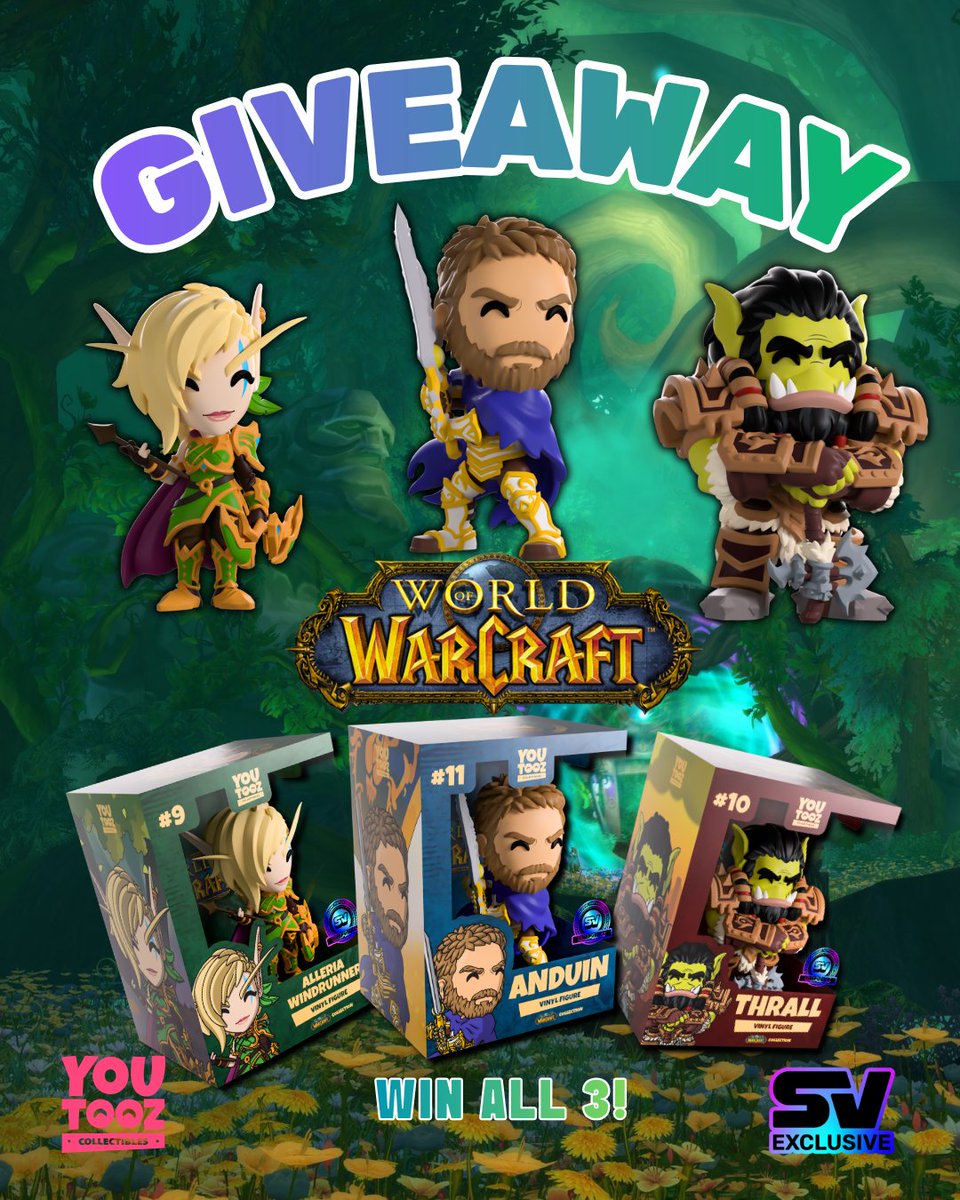 MyShopville's tweet image. It&apos;s GIVEAWAY TIME!

We’re giving a lucky winner all 3 of our new Youtooz x Shopville Exclusive World of Warcraft Collection: Alliance Anduin, Legion Alleria &amp;amp; Horde Thrall vinyl figures!

To enter:
🔥follow us
🔥like this post
🔥retweet this post
Extra entries if you enter on…