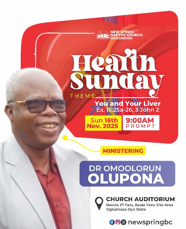 Join us this Sunday as we considering you and your liver .
Come and get to know more ...
Its promises to be worthy it.