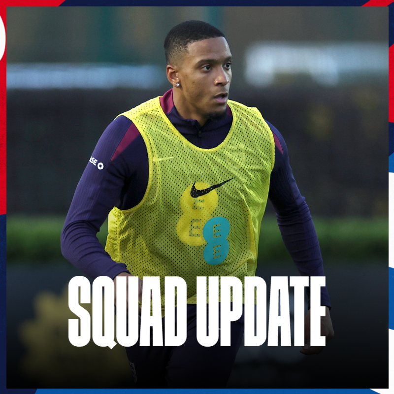 England's tweet photo. A #ThreeLions squad update from Thomas Tuchel's media conference in Albania 👇