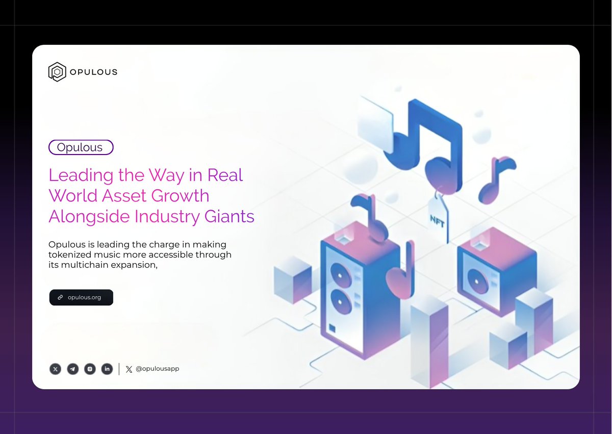 🎶 <a href="/opulousapp/">Opulous</a> is making tokenized music more accessible by going multichain, starting with Algorand and expanding to <a href="/arbitrum/">Arbitrum</a>.

With $OPUL live across Ethereum, BNB Chain, and Algorand, access is easier than ever.

With AI improving royalty transparency and music discovery,