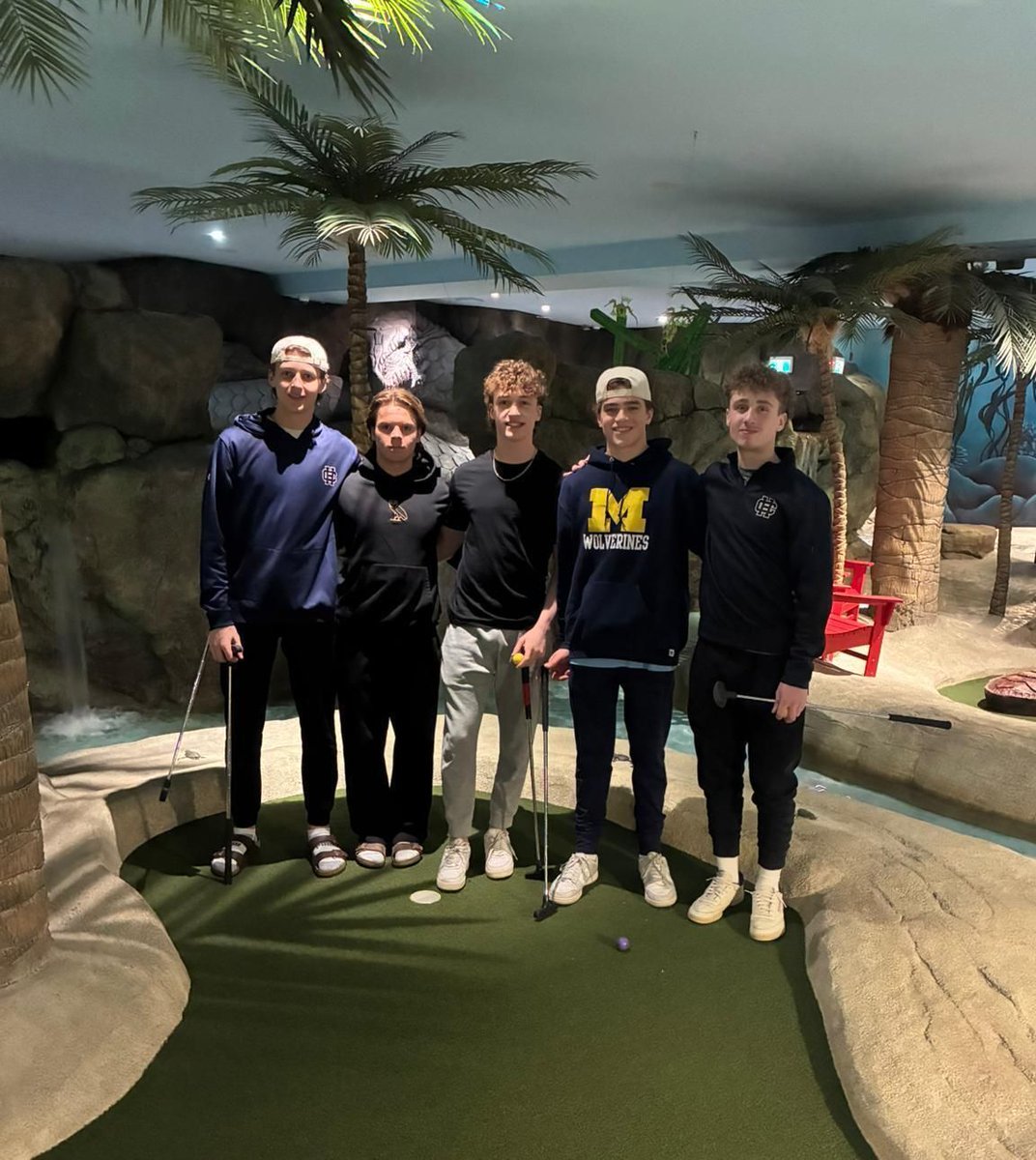 chacalgary's tweet image. U17 Preps having some fun with the mini putt course at Castle Fun Park in Abbotsford! #earnednotgiven #calgaryhockey #csshl