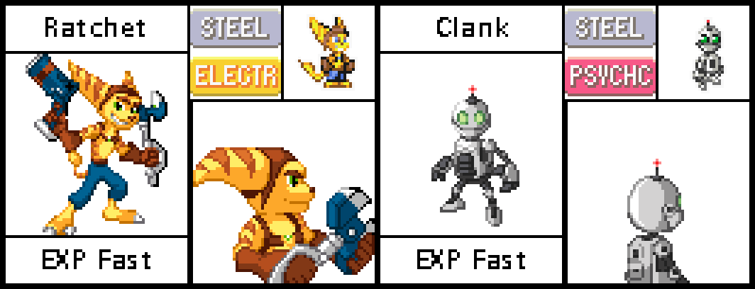 Ratchet and Clank join the Fight!

Ratchet is a mixed attacker with access to every TM/HM and Move Tutor move in the game.

Clank is a supporting unit with low overall stats but abilities like Power Spot to boost Ally Damage.
Functioning very well as an Ally in Double Battles.