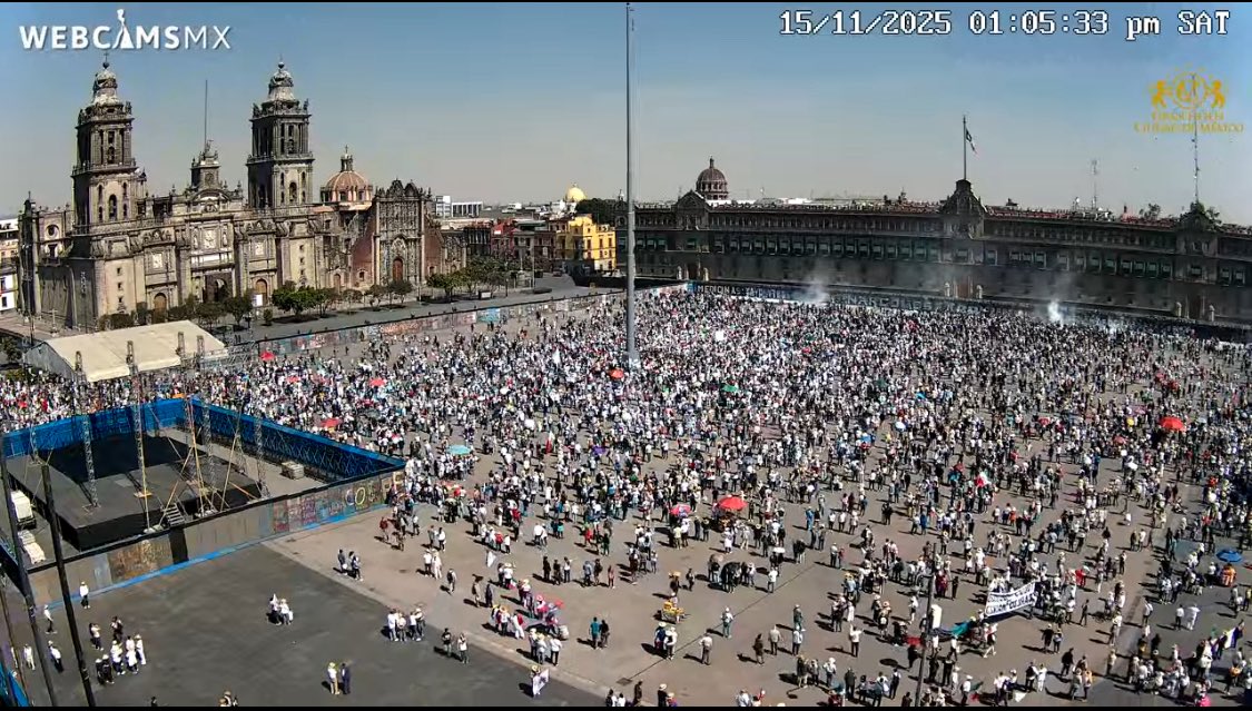 Fracaso rotundo en la movilización de la marcha "inorgánica" del disque movimiento Generación Z.
Imágenes de la webcams de la Secretaría de Seguridad Pública de CDMX a las 13:05 horas, 2 horas después de dar inicio la marcha.
x.com/webcamsdemexic…