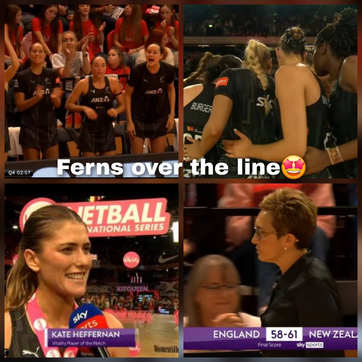 InTheChatTime's tweet photo. It was too much to text whilst trying to stir the pot. Interesting first half @EnglandNetball sealed that #3rdQtr to see #JasBrown announce herself on her debut. #AmyCarter at C, got straight involved and made a difference. After the final whistle @JessThirlby
#smallmargins https://t.co/yXrbszPpAW