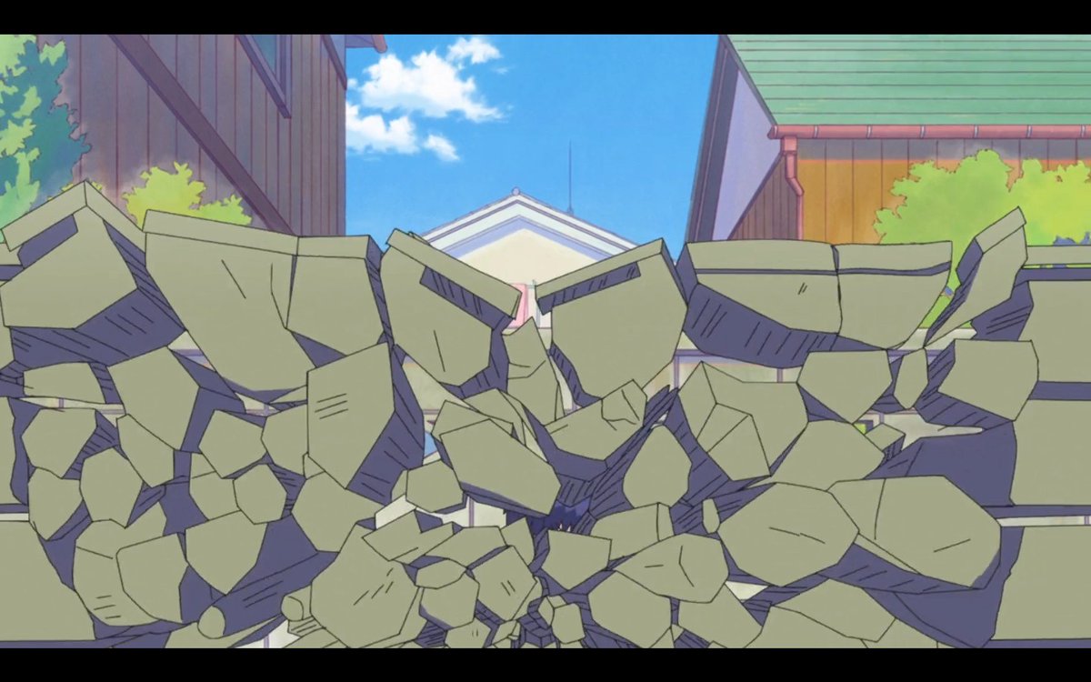 But I'm so happy they let Akane show her true strength and shatter that wall !! (after they weirdly nerfed her strength in the  early s1 episodes--showing her having trouble lifting the stone statue  in the garden, etc.)