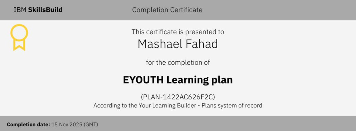 _Mashael_F's tweet image. خِتامها مسك مع @TECHNOSITEE بـمبادرة #IBMSkillsBuild ✨🦾

 #نحو_الذكاء_الاصطناعي