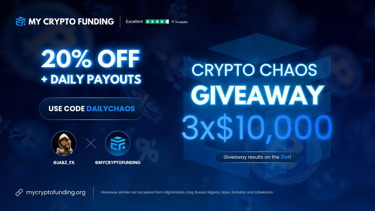 🎁 3 × $10,000 Giveaway 🎁

20% OFF + Daily Payouts live at @Mycryptofunding 

1️⃣Follow <a href="/MyCryptoFunding/">My Crypto Funding</a> , <a href="/muthaiah4x/">𝗭𝝨𝗡𝗜𝗧𝗦𝗨 🔱</a>,
<a href="/JABZ_FX/">JABZ🇳🇬</a>

2️⃣Like, Retweet and Tag 3 friends

Winners will be announced on Nov 21 ⏳