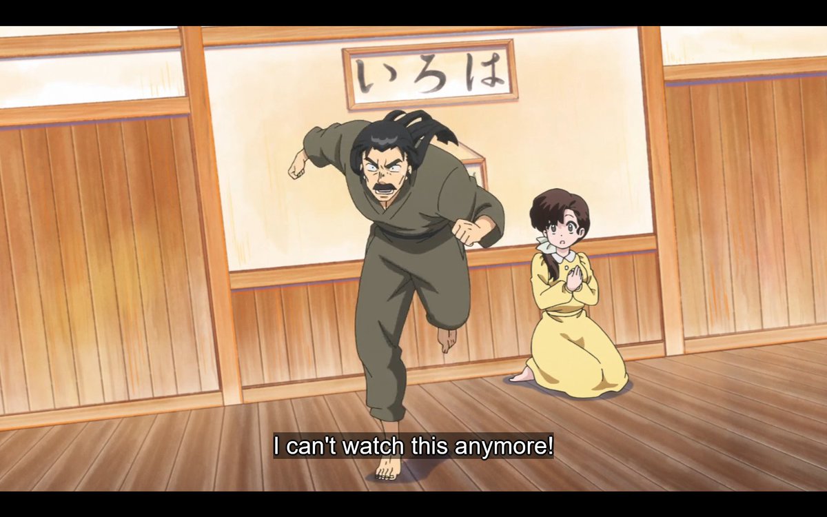 I also love how they animated Soun getting up and rushing in to save his daughter (instead of just standing up in the manga) despite probably knowing he'd get destroyed. Genma would leave Ranma to fend for himself, but Soun does really care about his family