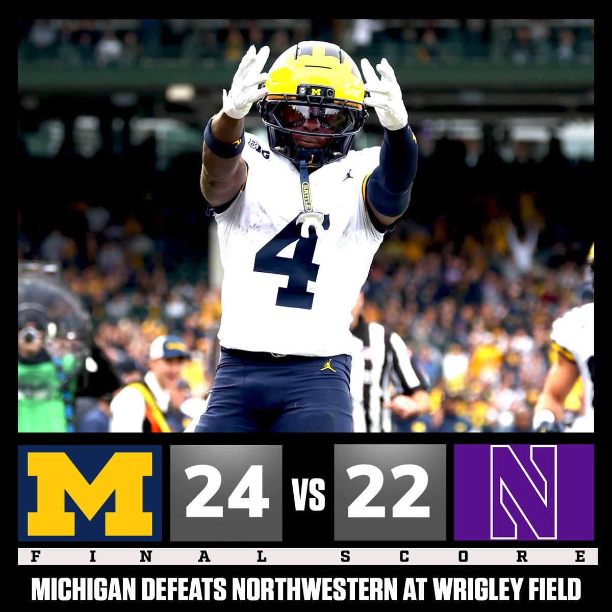 uofmcoverage's tweet image. Michigan takes down Northwestern with a walk-off game winner at Wrigley Field #GoBlue