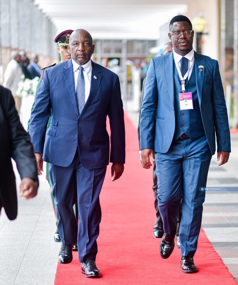 Earlier in the morning attended Children parliament in commemoration of World Children ‘s day.

Here walking with Lesotho Prime Minister The Right Honourable S.M Matekane. The President of Botswana Mr Duma G. Boko handed the baton of the event to the Prime Minister of Lesotho