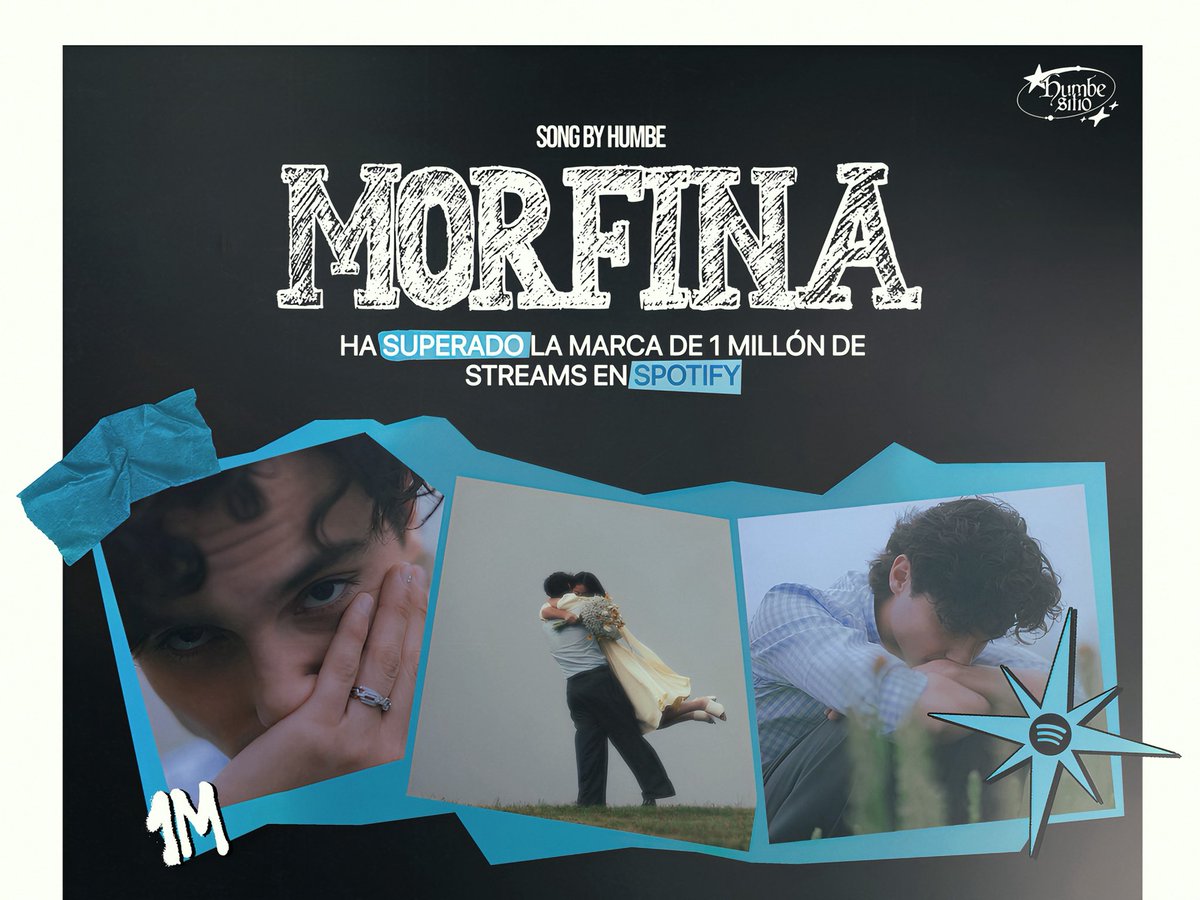 HumbeSitio's tweet image. “Morfina” de HUMBE, ha superado 1 MILLÓN de streams en Spotify.