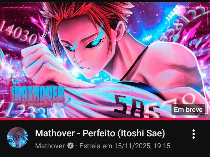 Mathoveer's tweet image. HOJE 19:15 ESTREIA A MÚSICA DE JOVEM DE BLUE LOCK

Bora la pra estreia vou deixar ai abaixo e lembrem Itoshi Sae é PERFEITO