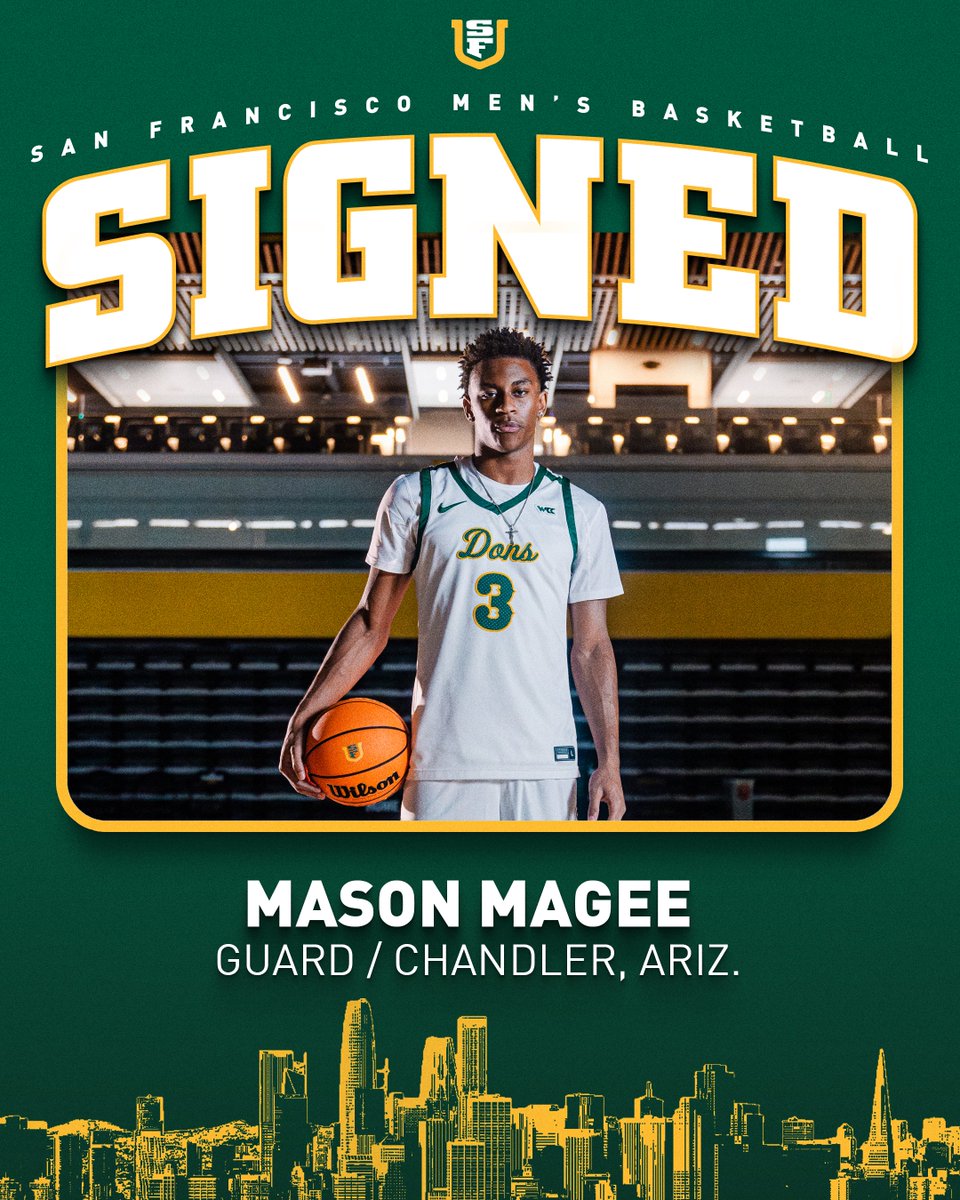 USFDonsMBB's tweet photo. Got him 🤝 

Welcome to the Hilltop @masonmagee03 !  

📰: https://t.co/wV1OmM9pf1

#USFDons | #WCChoops https://t.co/W1PPMr8pWe