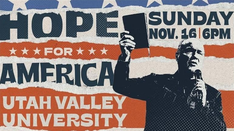 DrFrankTurek's tweet photo. Join the Harvest Crusades  at Utah Valley U. TONIGHT at 6PM MT with Greg Laurie, Phil Wickham &amp; Chris Tomlin for a night of worship, encouragement, and the Gospel. Let's #MakeHeavenCrowded! 👉📱https://t.co/cLCNNntzjQ #HarvestCrusade #PastorGregLaurie https://t.co/JTvLXV0UCB